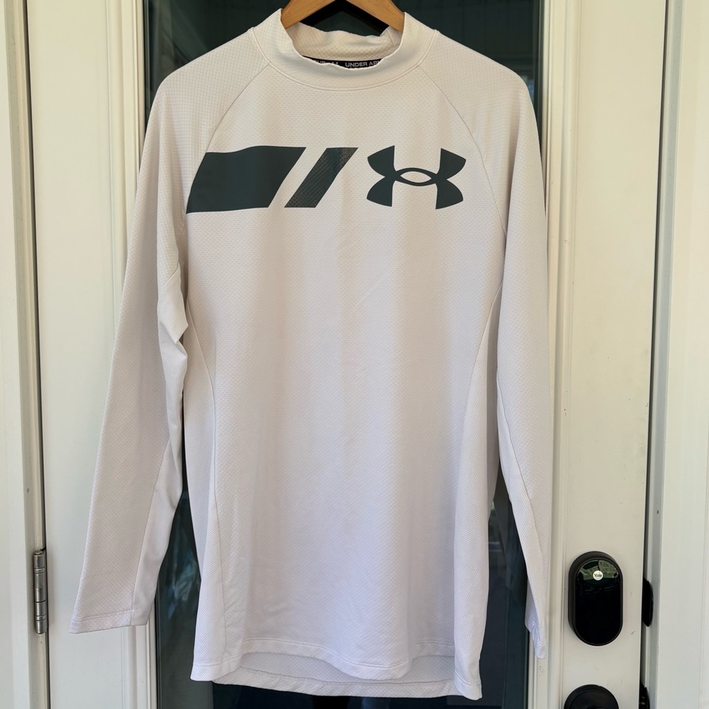 Under Amour Mens Coldgear Grid Mock Long Sleeve Size L